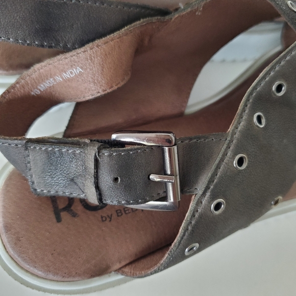 ROAN by BED STU Sz 10 HALI Criss Cross Leather Upper Platform Sandals Buckle - Picture 12 of 14